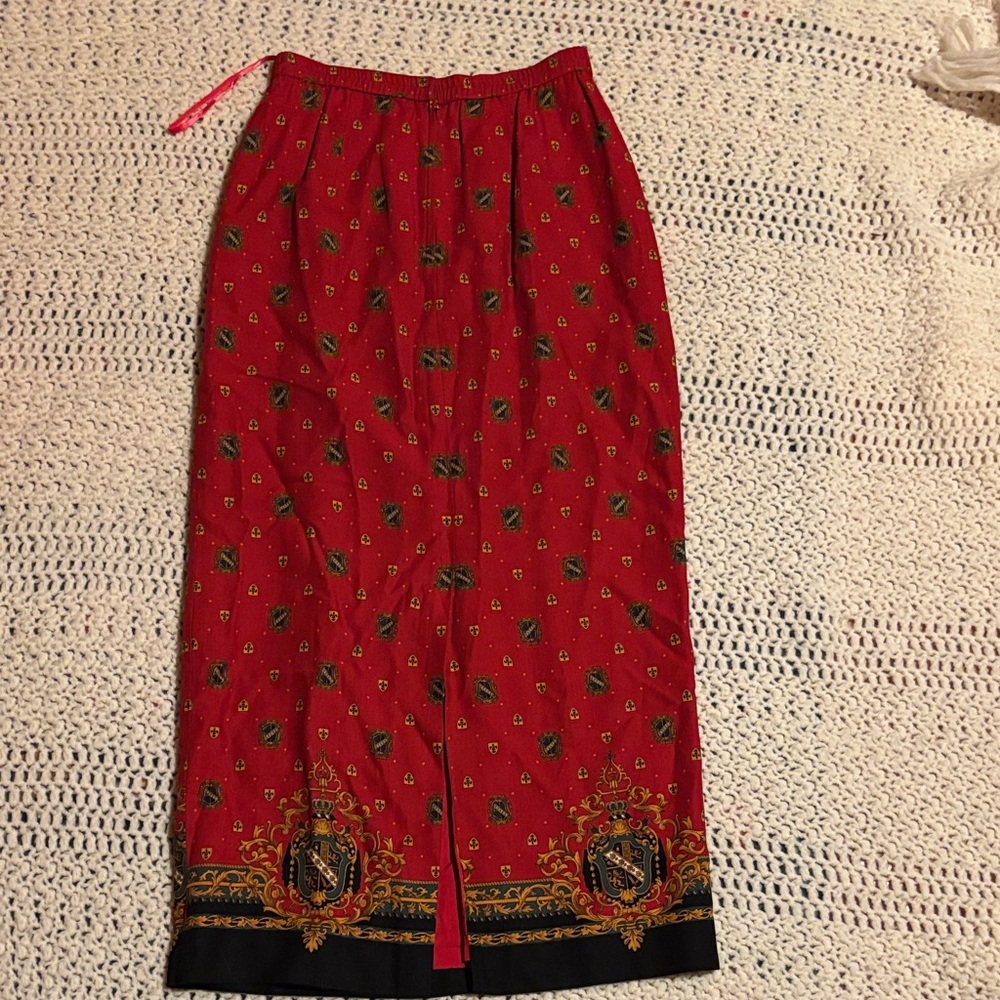 Donna Morgan Red and Black Long Sleeve Dress - Picture 7 of 7